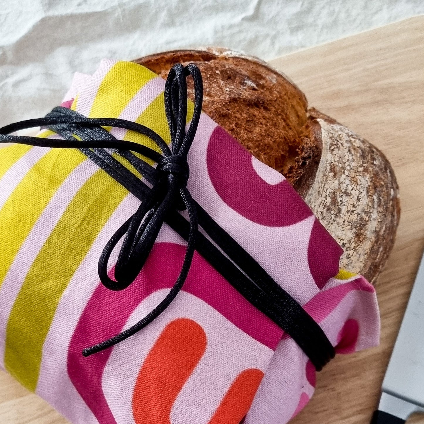 Cotton Linen Tea Towel in Pomegranate