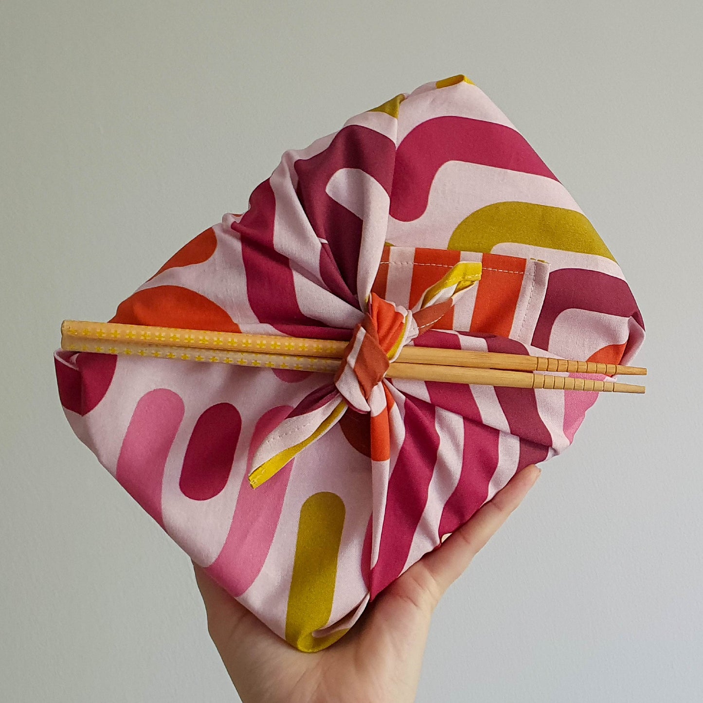Cotton Furoshiki Wrap in Pomegranate