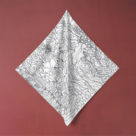 Cotton Furoshiki Wrap in Subaquatic Tangle