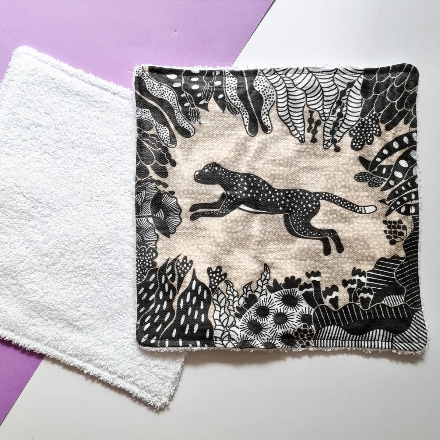 Cotton Linen Reusable Dishcloths in Subaquatic Tangle