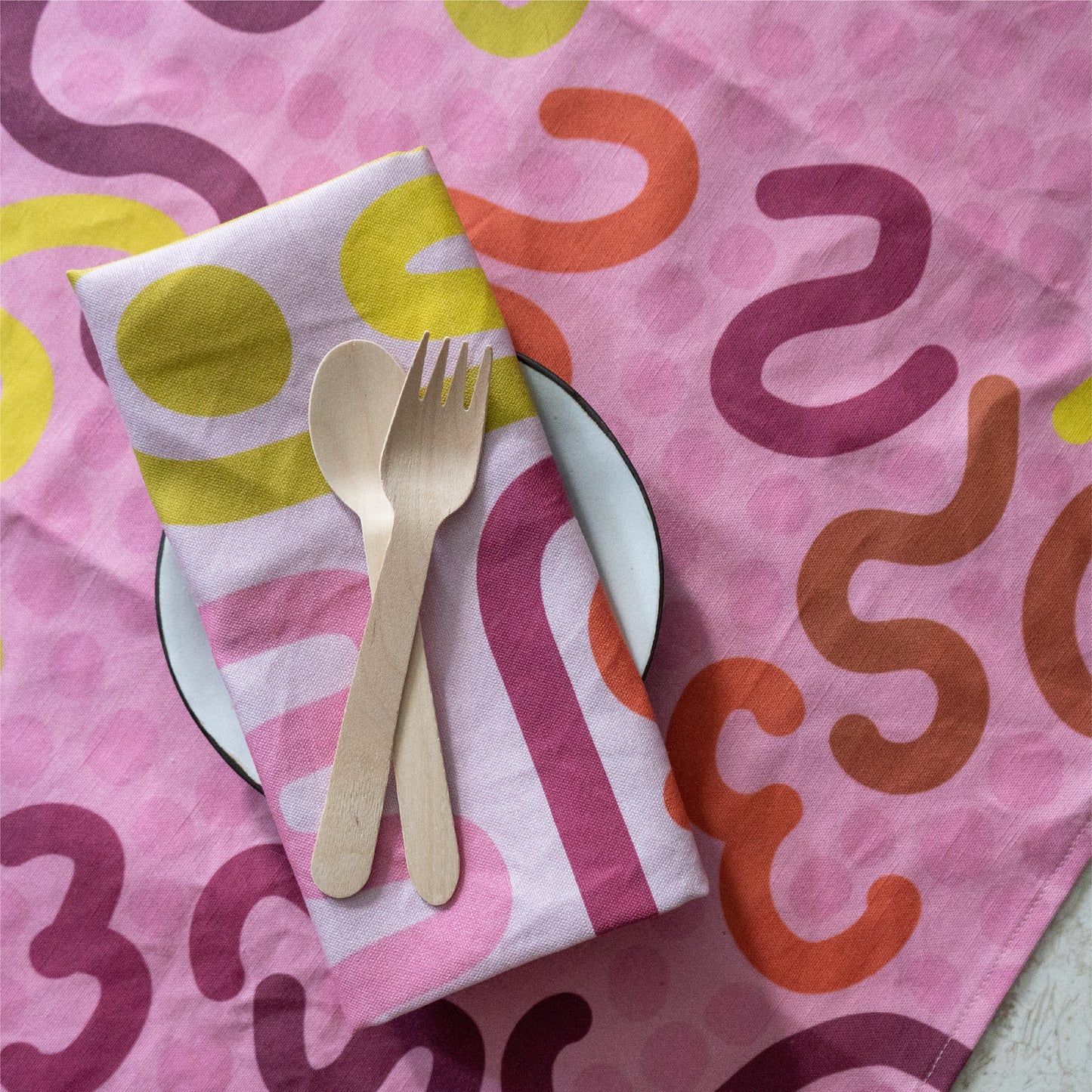 Cotton Linen Tea Towel in Fruit Salad
