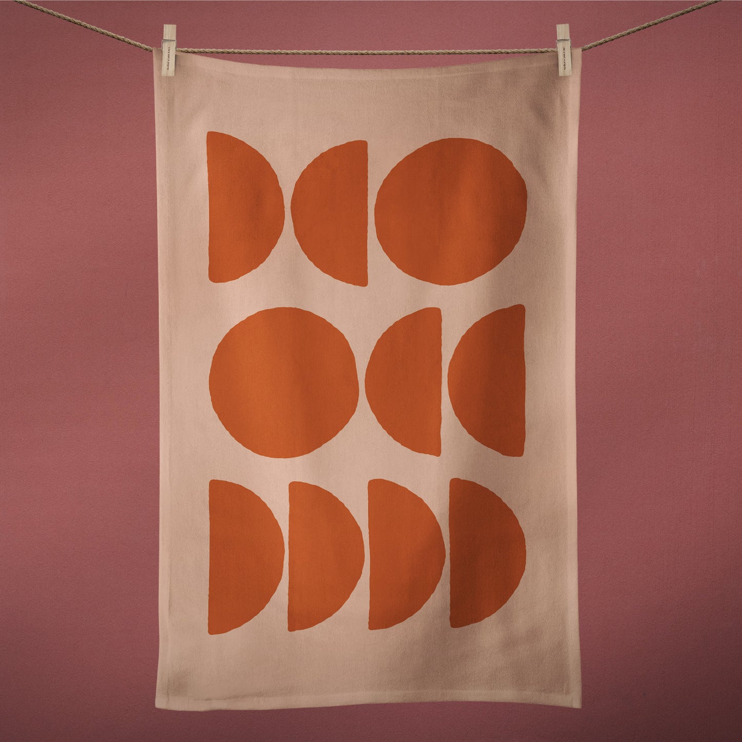 Cotton Linen Tea Towel in Terracotta