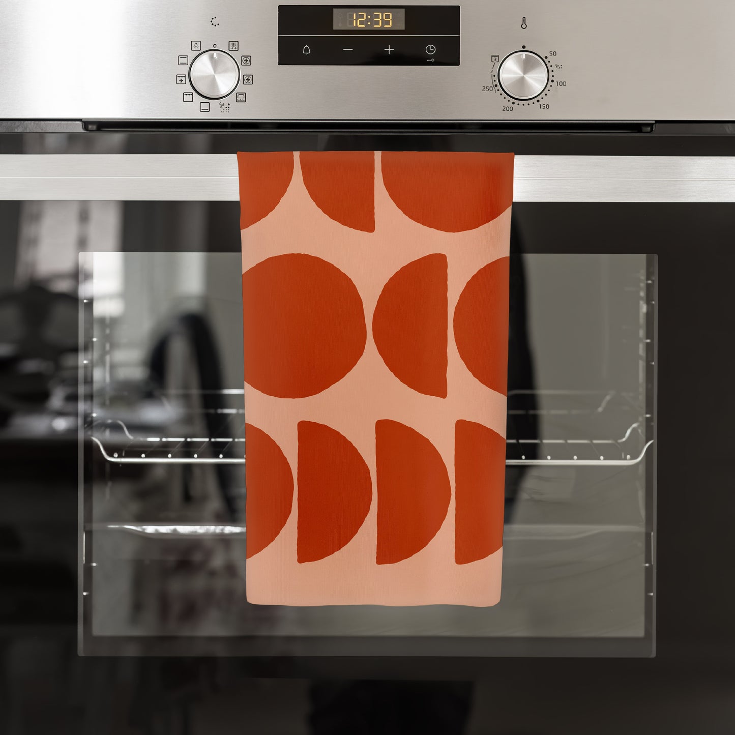 Cotton Linen Tea Towel in Terracotta