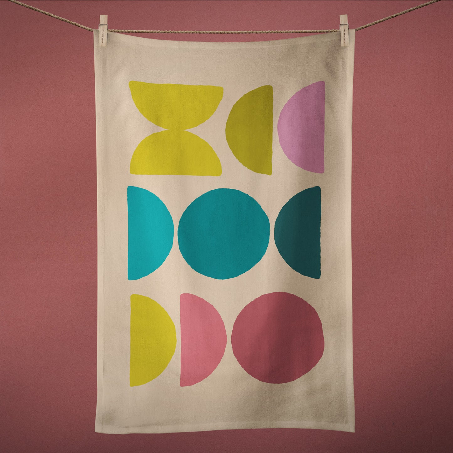 Cotton Linen Tea Towel in Pearl