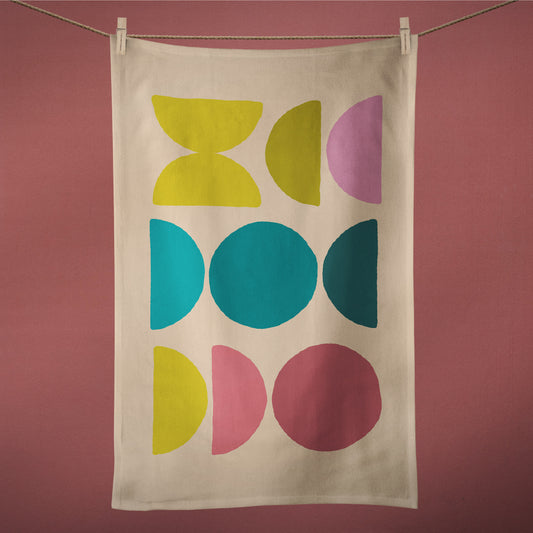 Cotton Linen Tea Towel in Pearl