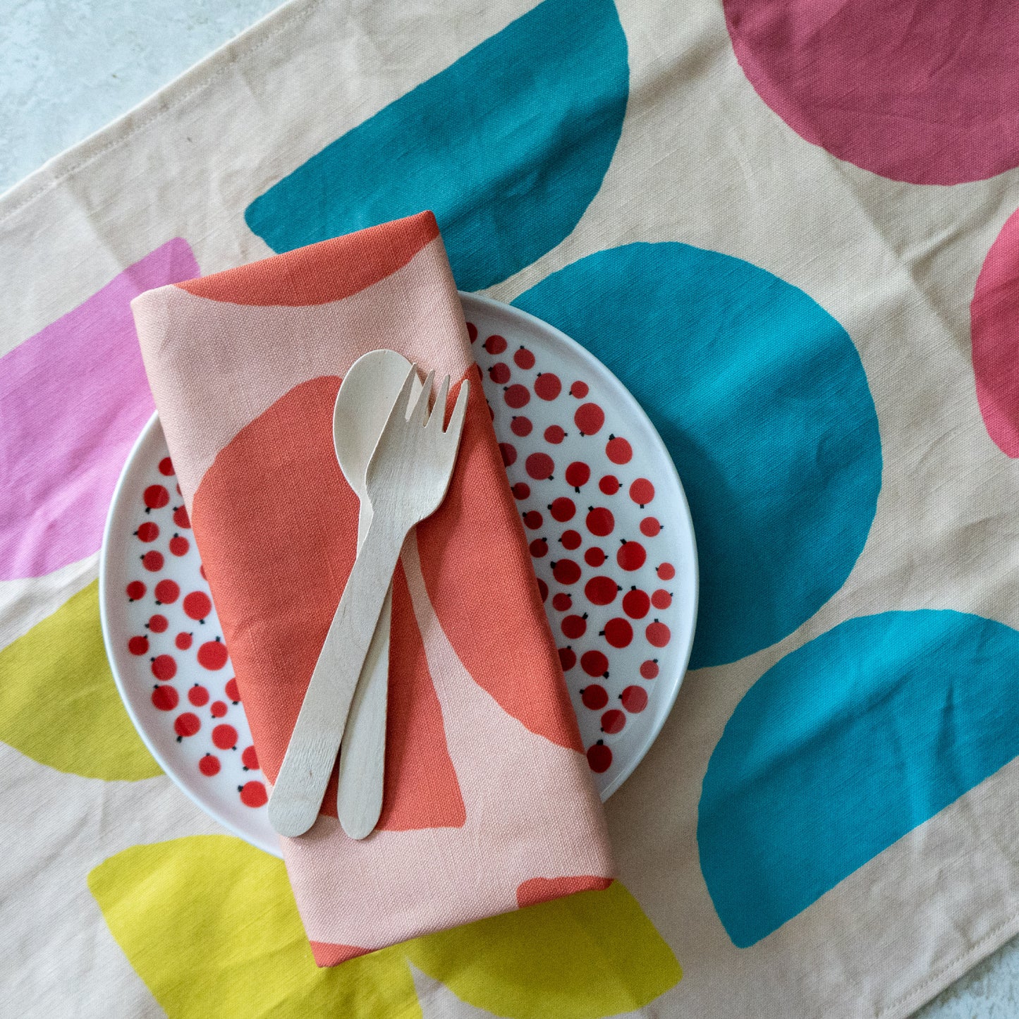Cotton Linen Tea Towel in Terracotta