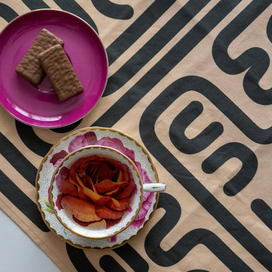 Cotton Linen Tea Towel in Mascarpone