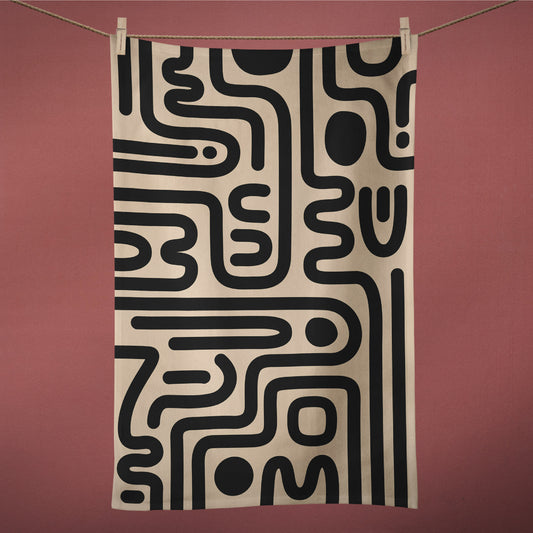 Cotton Linen Tea Towel in Mascarpone