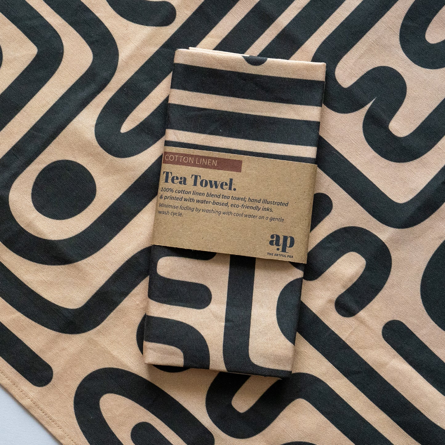 Cotton Linen Tea Towel in Mascarpone