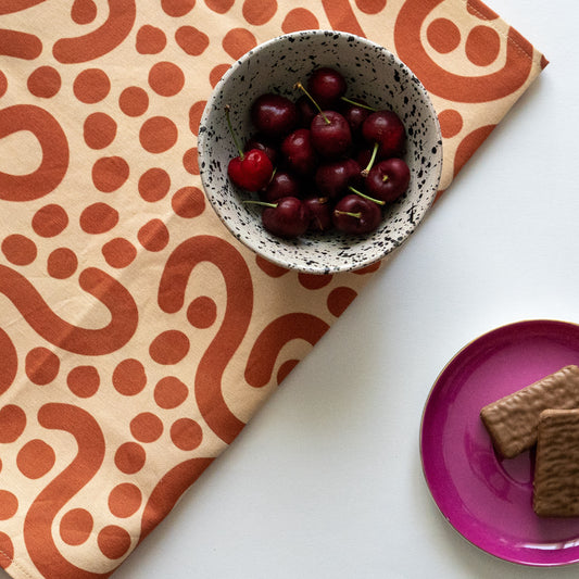 Cotton Linen Tea Towel in Cereal