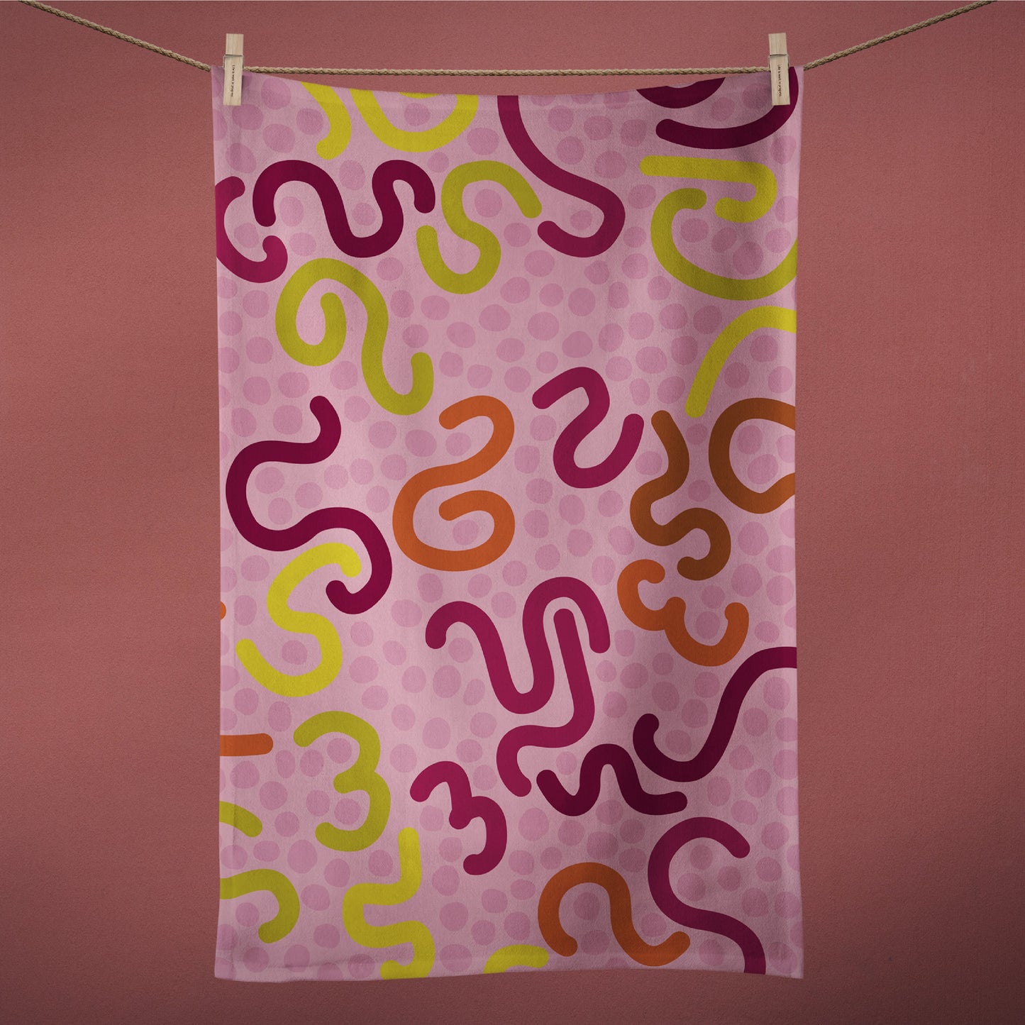 Cotton Linen Tea Towel in Fruit Salad