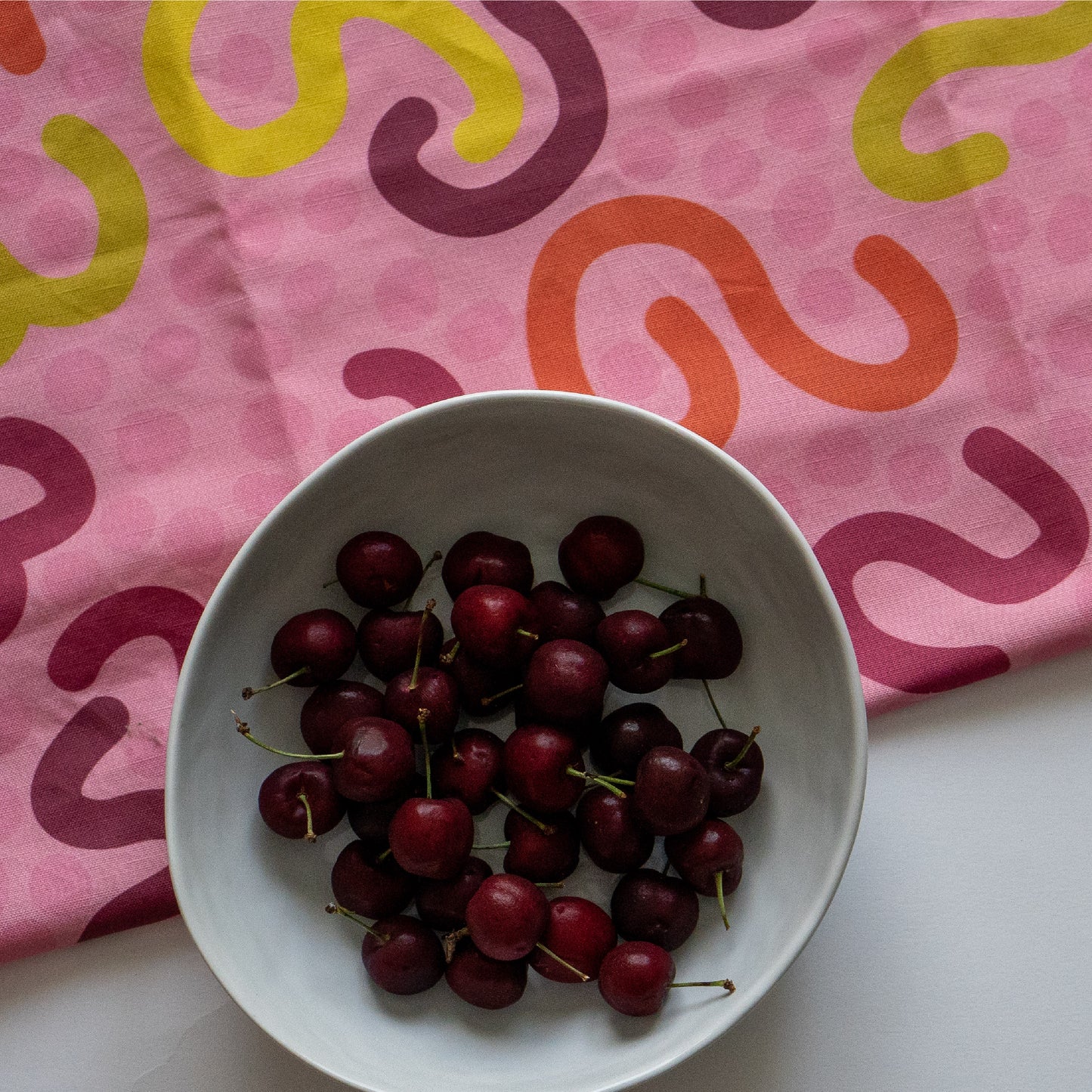 Cotton Linen Tea Towel in Fruit Salad