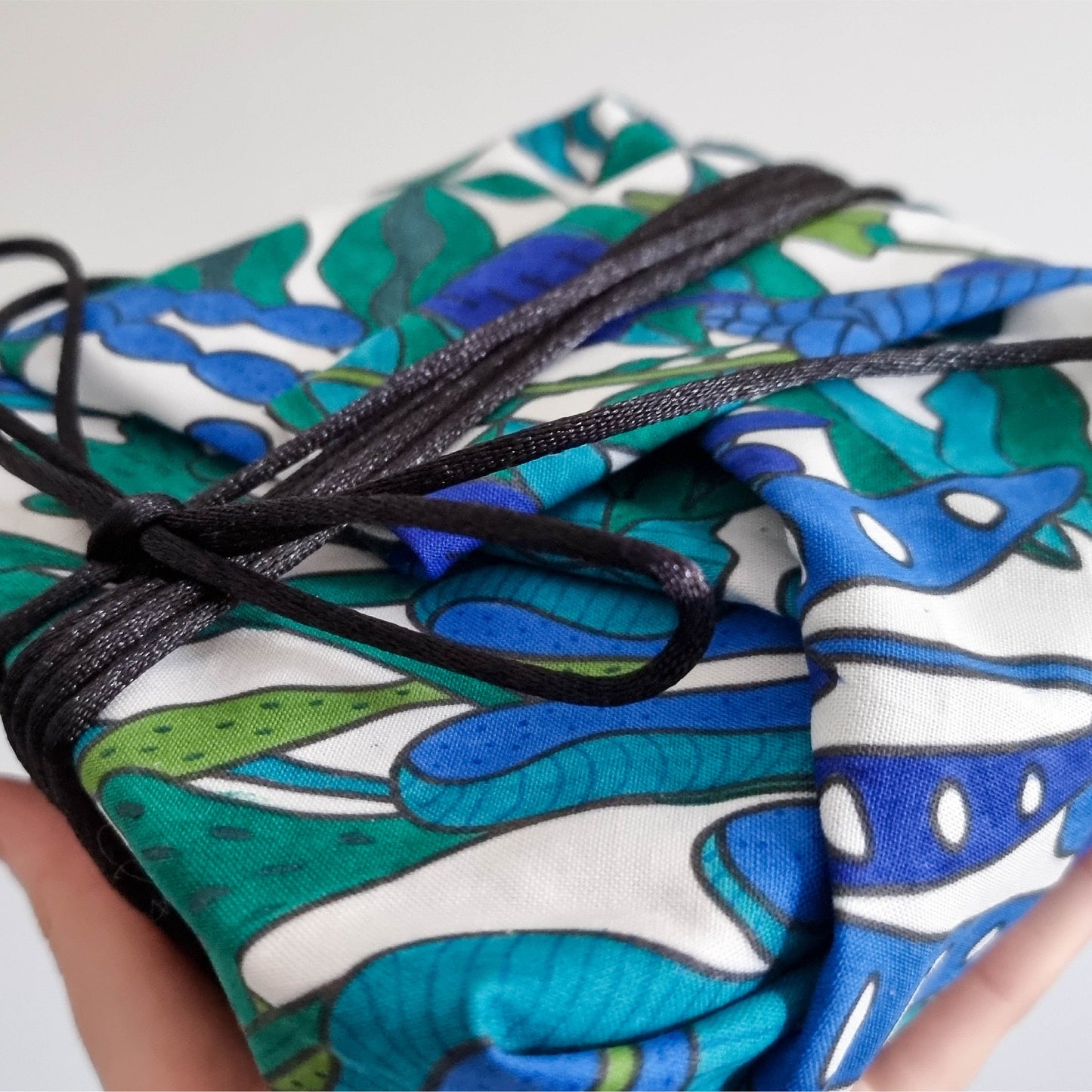 Cotton Furoshiki Wrap in Subaquatic Tangle