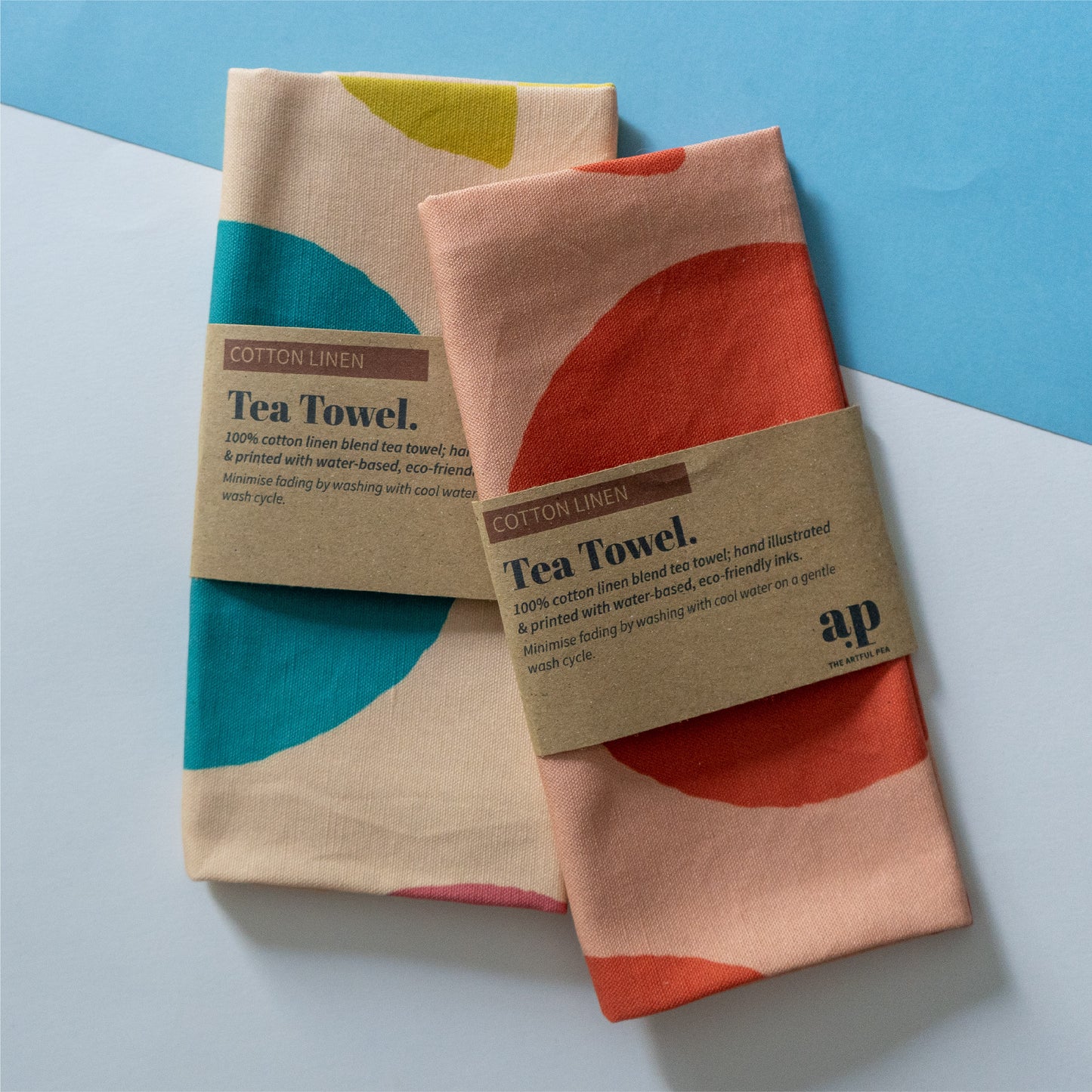 Cotton Linen Tea Towel in Pearl